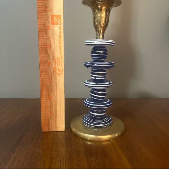 Vintage brass and glass candle holder. Made in India. - Picture 10 of 10